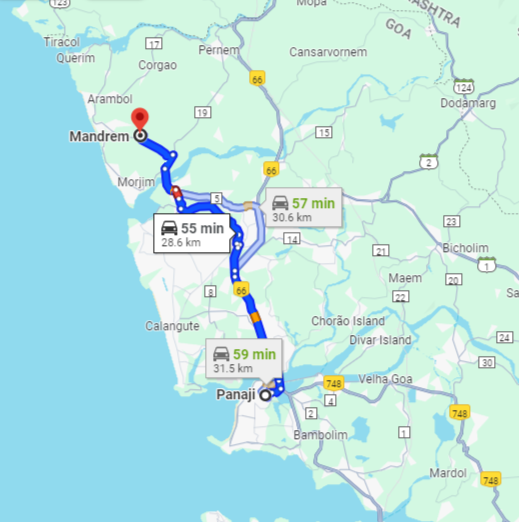 Panjim to Mandrem Panjim to Mandrem