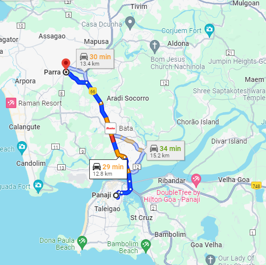 Panjim to Parra Panjim to Parra