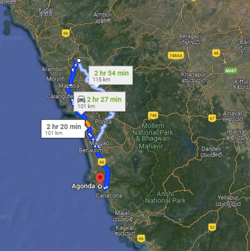 Agonda to Mopa Agonda to Mopa