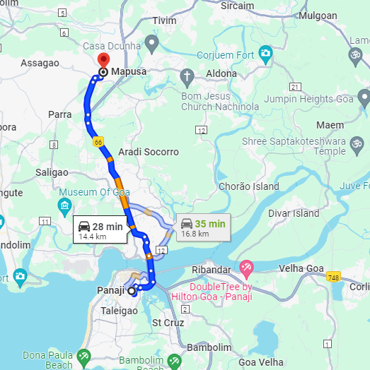 Panjim to Mapusa Panjim to Mapusa