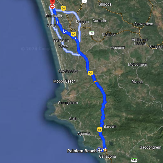 Palolem to Majorda Palolem to Majorda